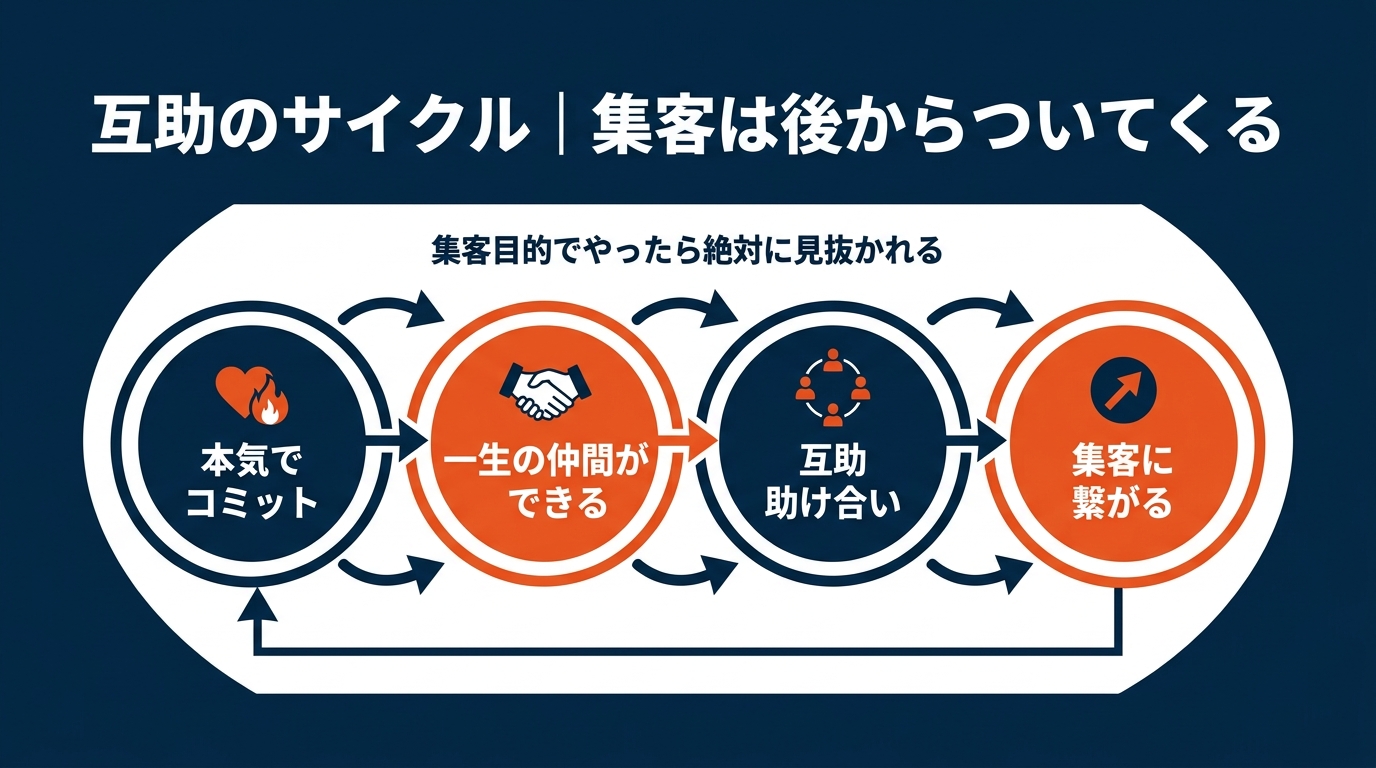 互助のサイクル|集客は後からついてくる